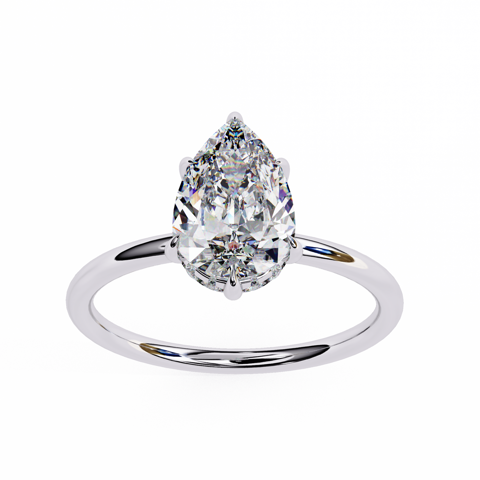 White Gold / Moissanite, White Gold / Lab Grown