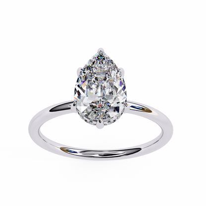 White Gold / Moissanite, White Gold / Lab Grown