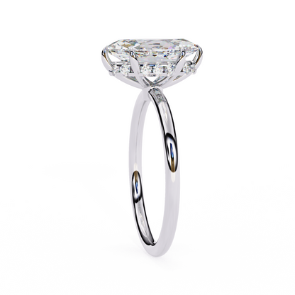 White Gold / Moissanite, White Gold / Lab Grown
