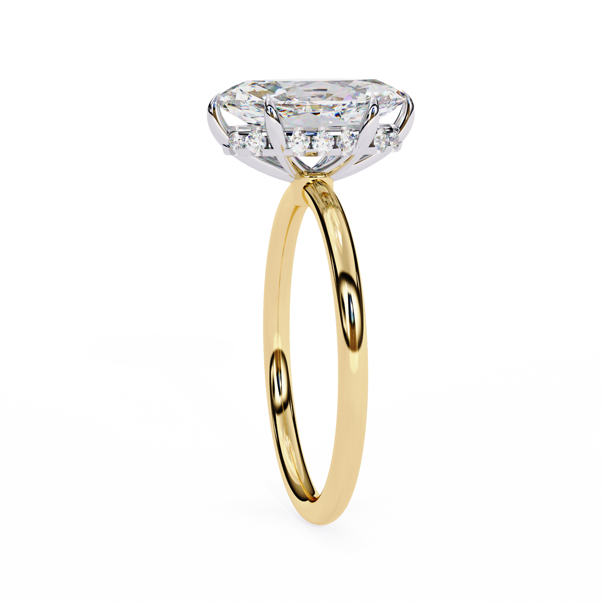 Yellow Gold / Moissanite, Yellow Gold / Lab Grown