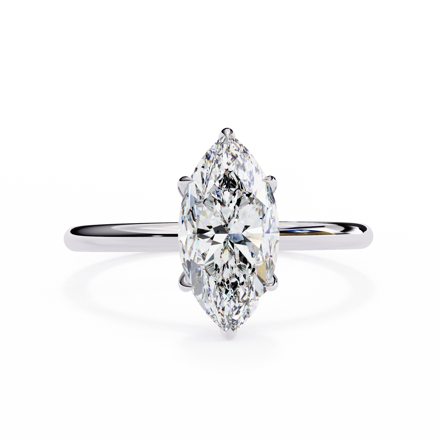 white gold / moissanite, white gold / lab grown
