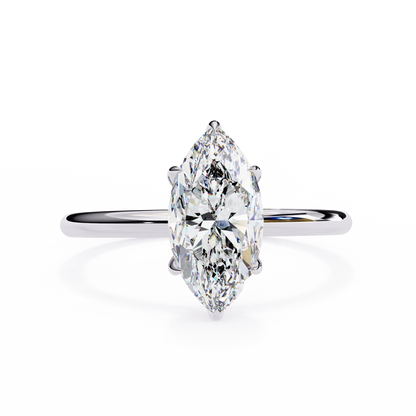 White Gold / Moissanite, White Gold / Lab Grown