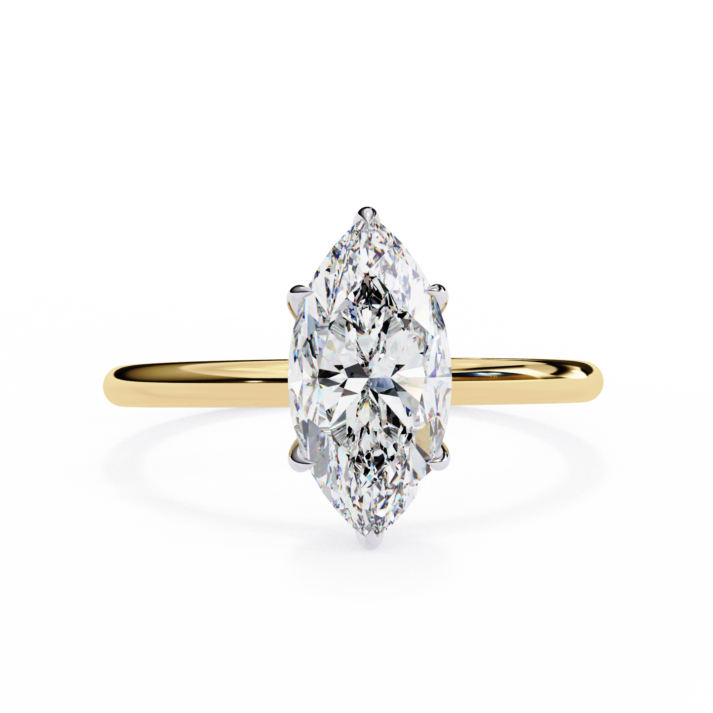 yellow gold / moissanite, yellow gold / lab grown