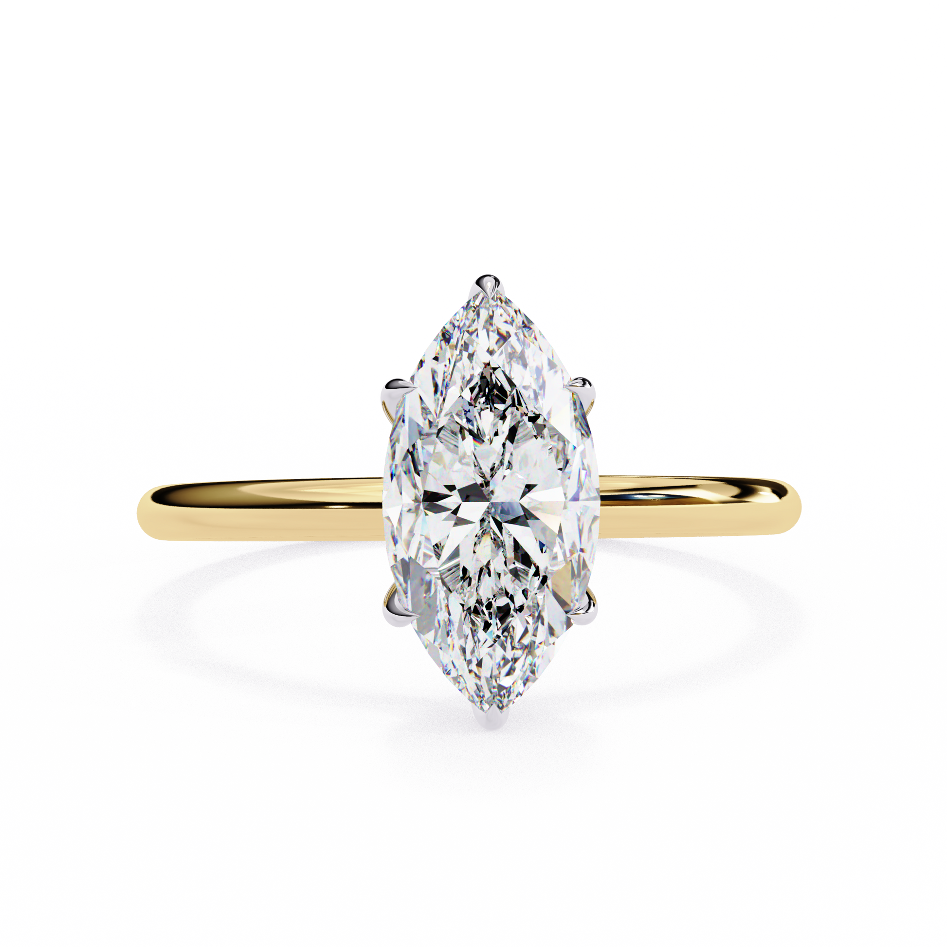 Yellow Gold / Moissanite, Yellow Gold / Lab Grown