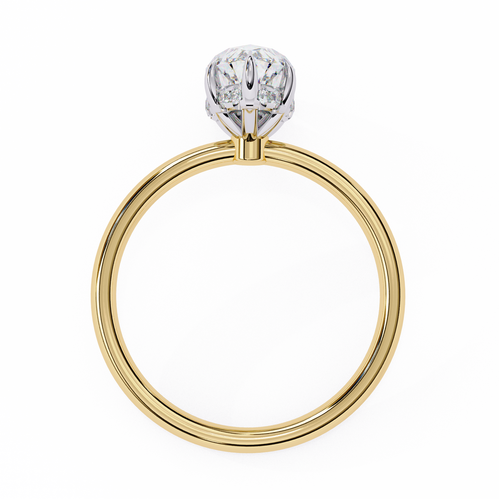 Yellow Gold / Moissanite, Yellow Gold / Lab Grown