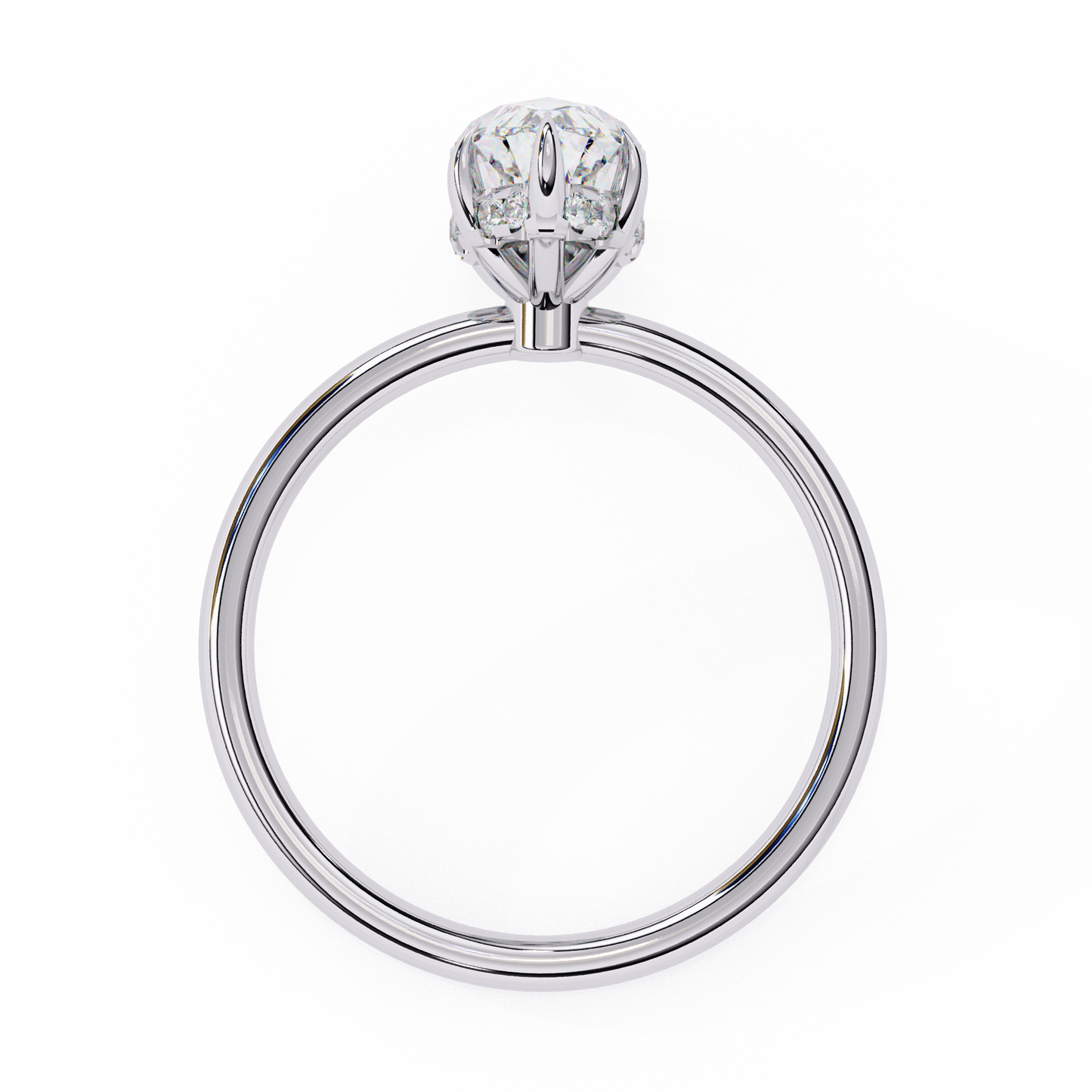 white gold / moissanite, white gold / lab grown