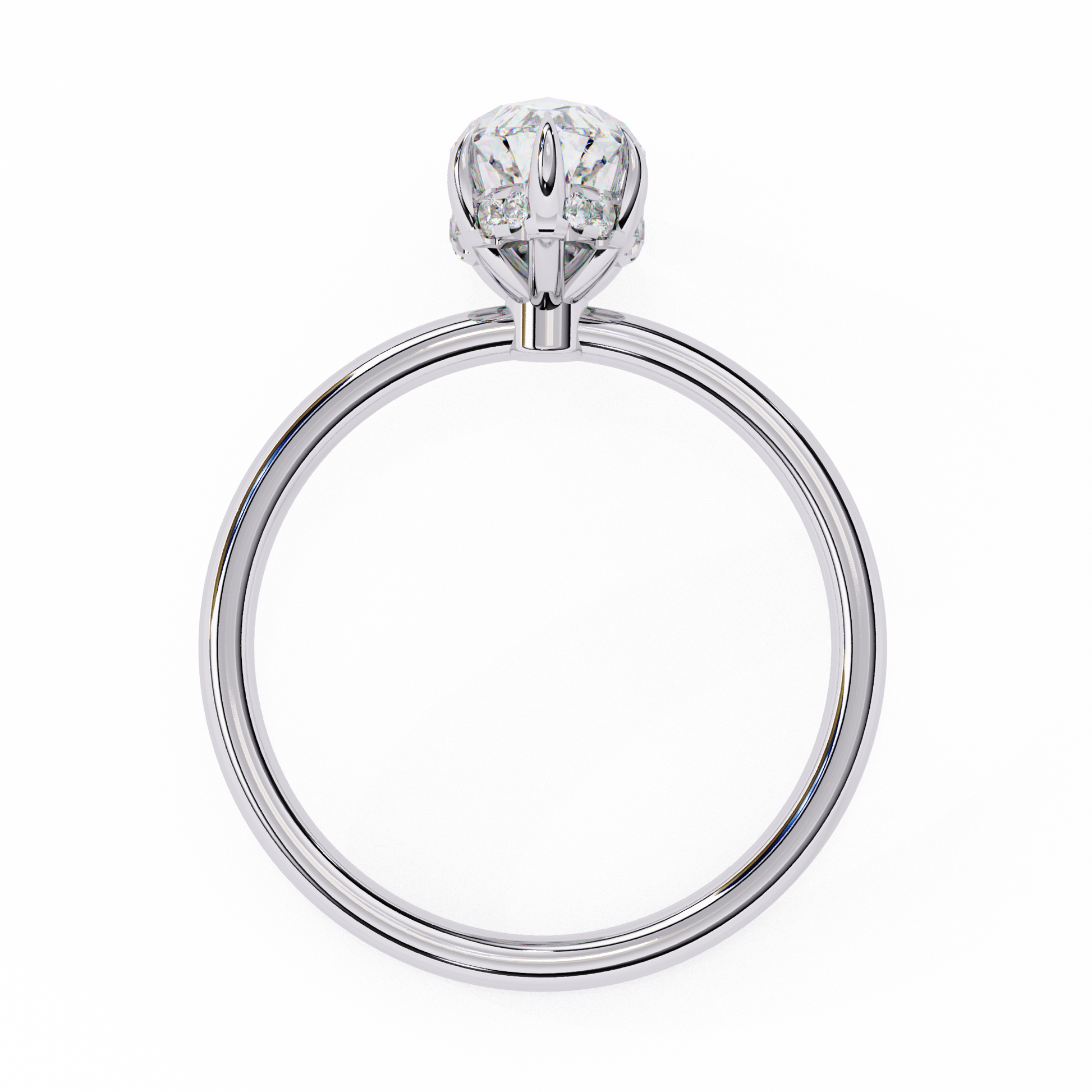 White Gold / Moissanite, White Gold / Lab Grown