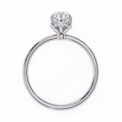White Gold / Moissanite, White Gold / Lab Grown
