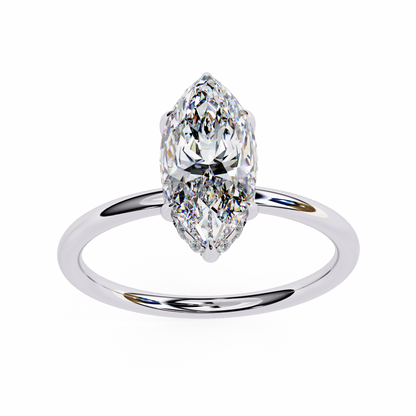 White Gold / Moissanite, White Gold / Lab Grown