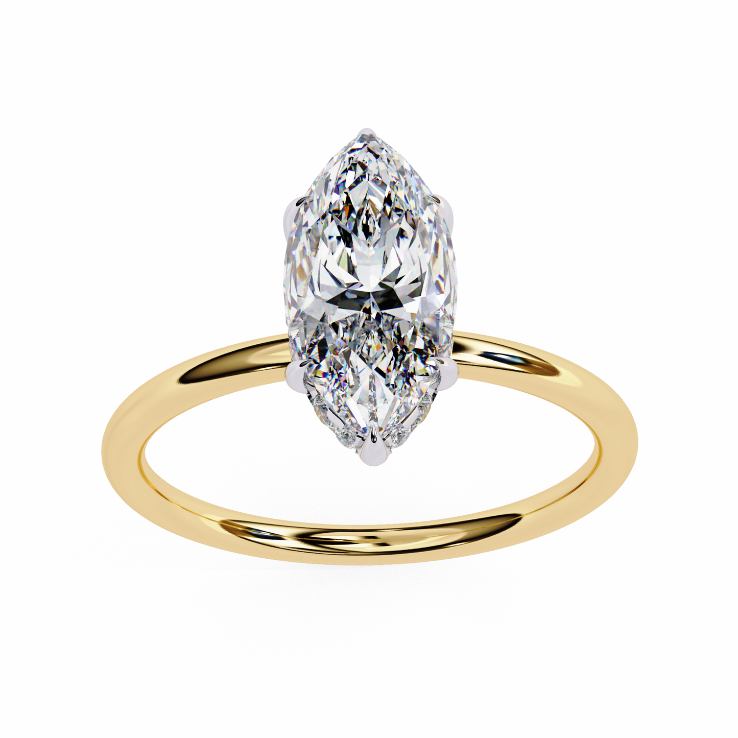 yellow gold / moissanite, yellow gold / lab grown