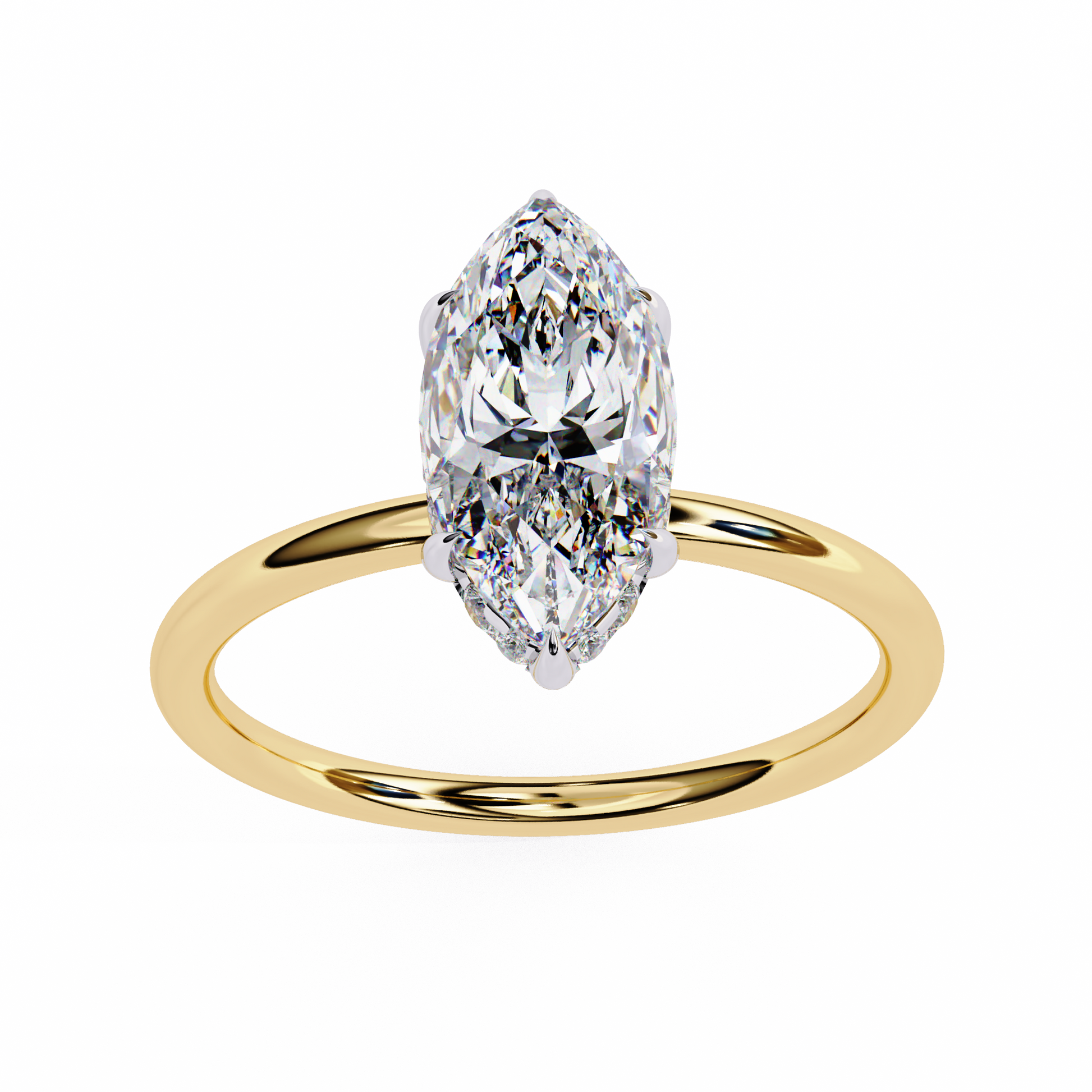 Yellow Gold / Moissanite, Yellow Gold / Lab Grown