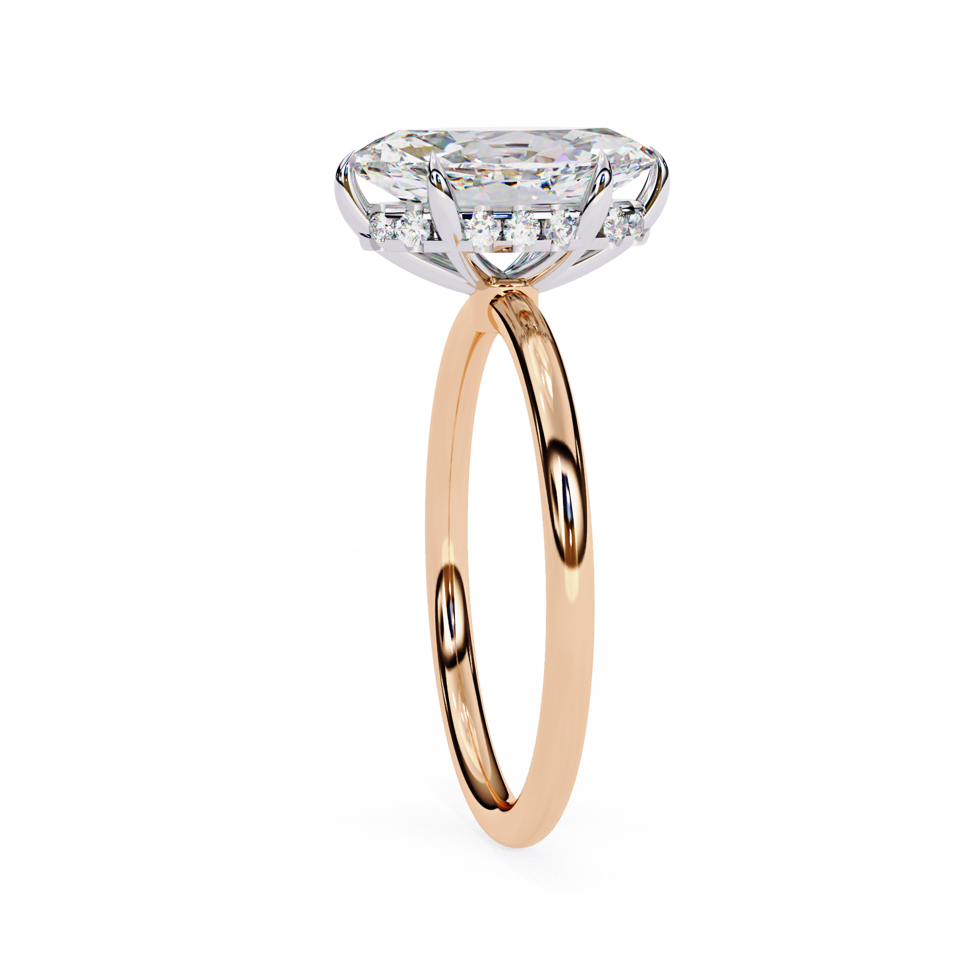 Rose Gold / Moissanite, Rose Gold / Lab Grown