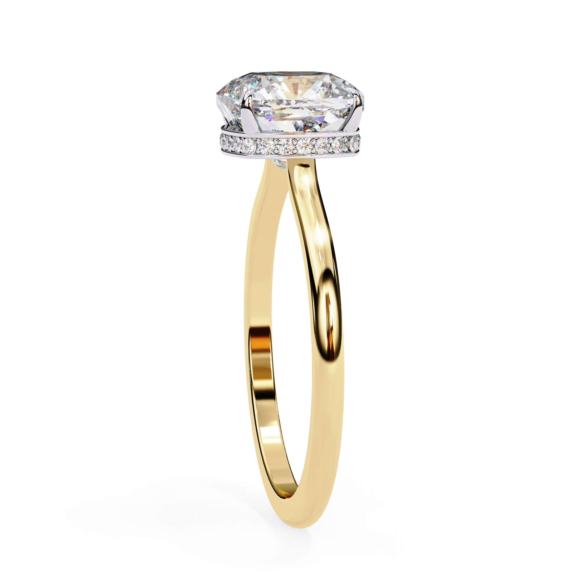 Yellow Gold / Moissanite, Yellow Gold / Lab Grown