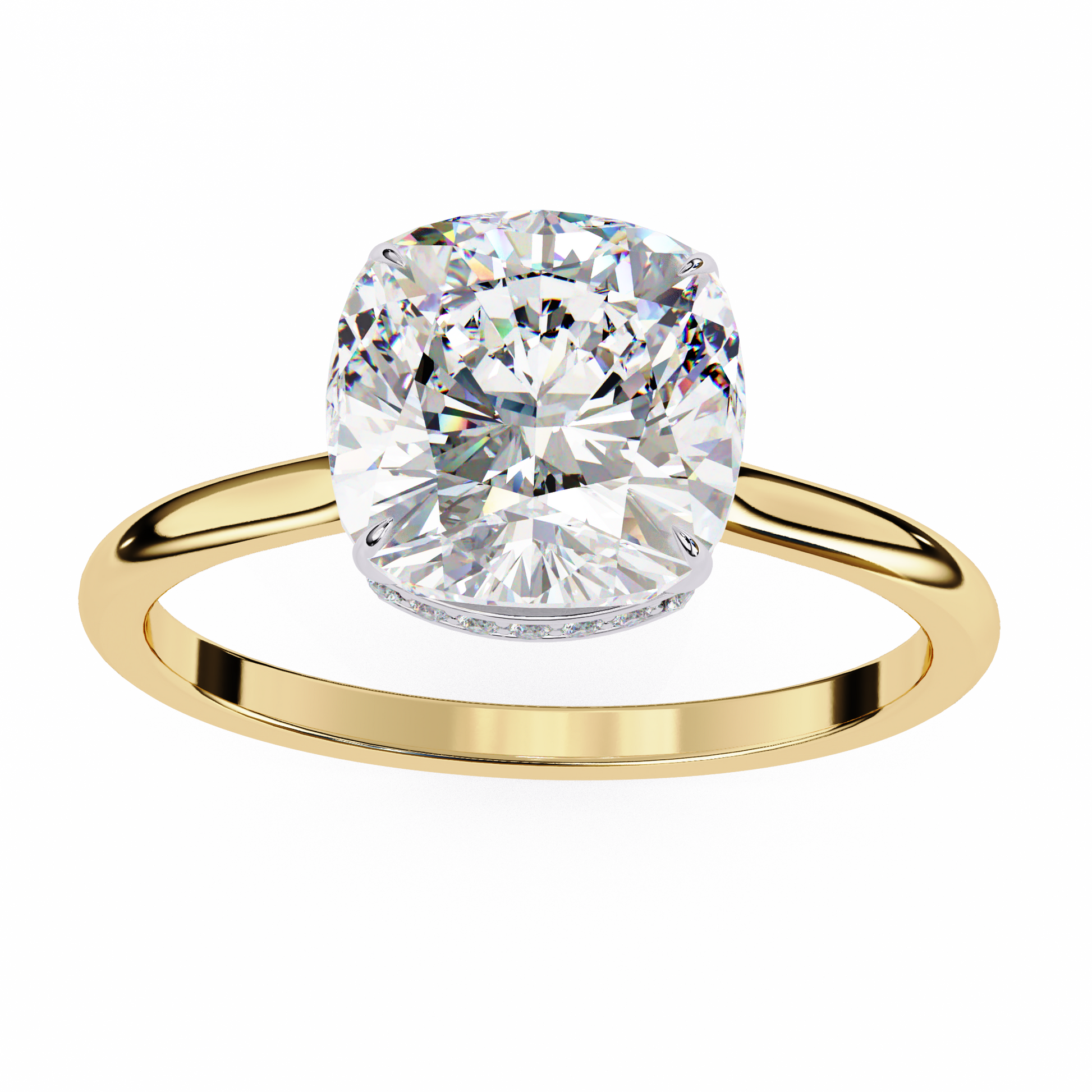 Yellow Gold / Moissanite, Yellow Gold / Lab Grown