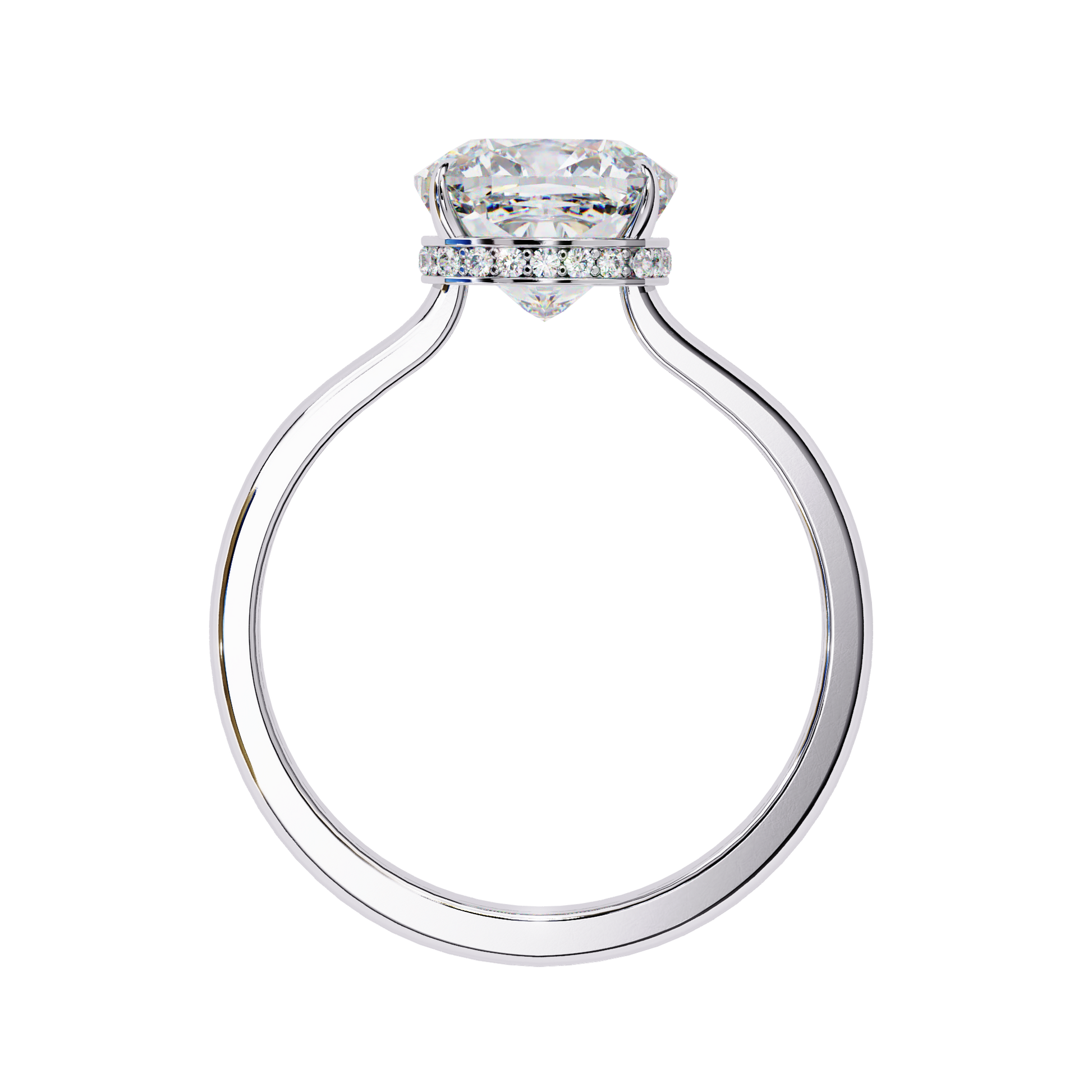 White Gold / Moissanite, White Gold / Lab Grown