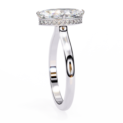 White Gold / Moissanite, White Gold / Lab Grown