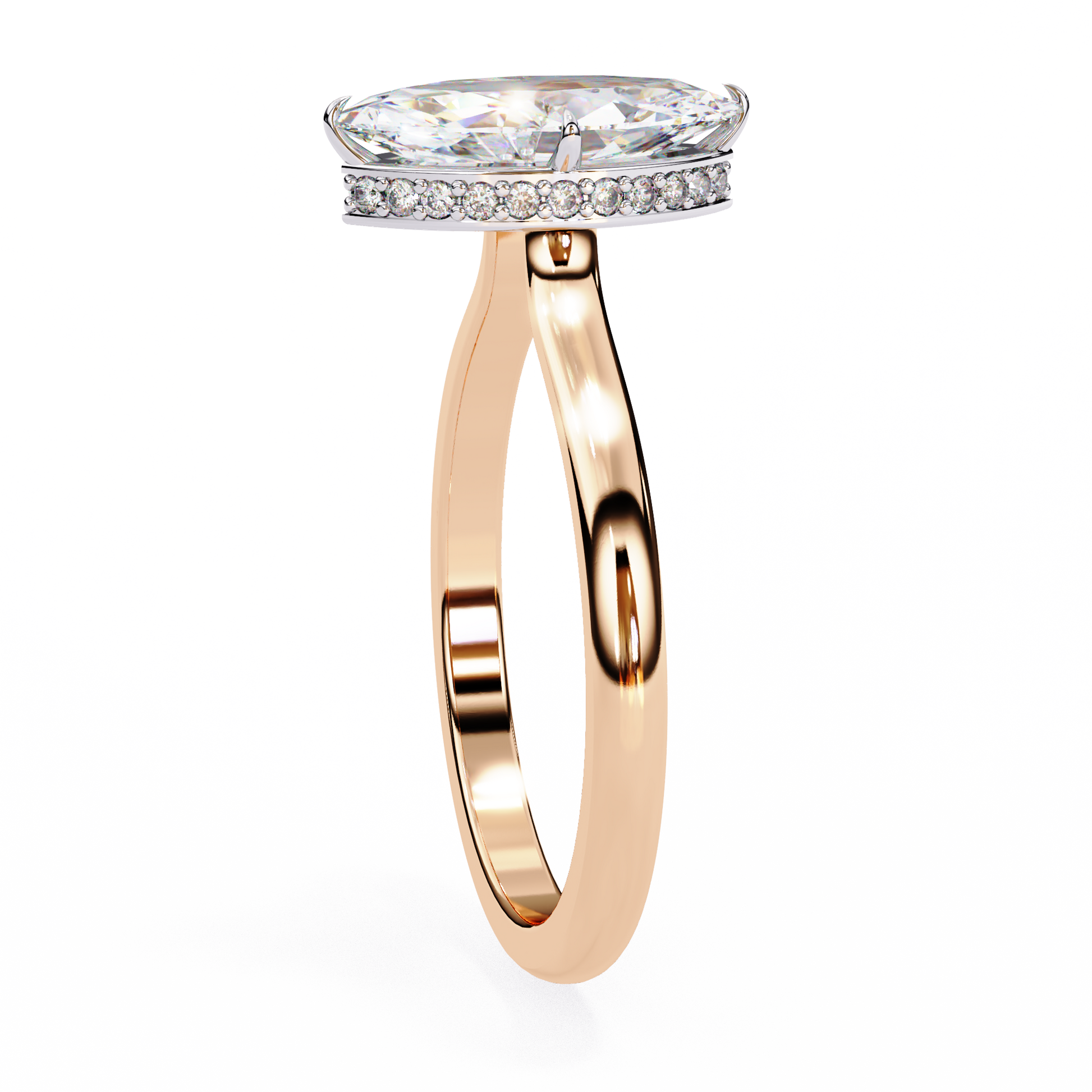 Rose Gold / Moissanite, Rose Gold / Lab Grown