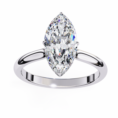 White Gold / Moissanite, White Gold / Lab Grown