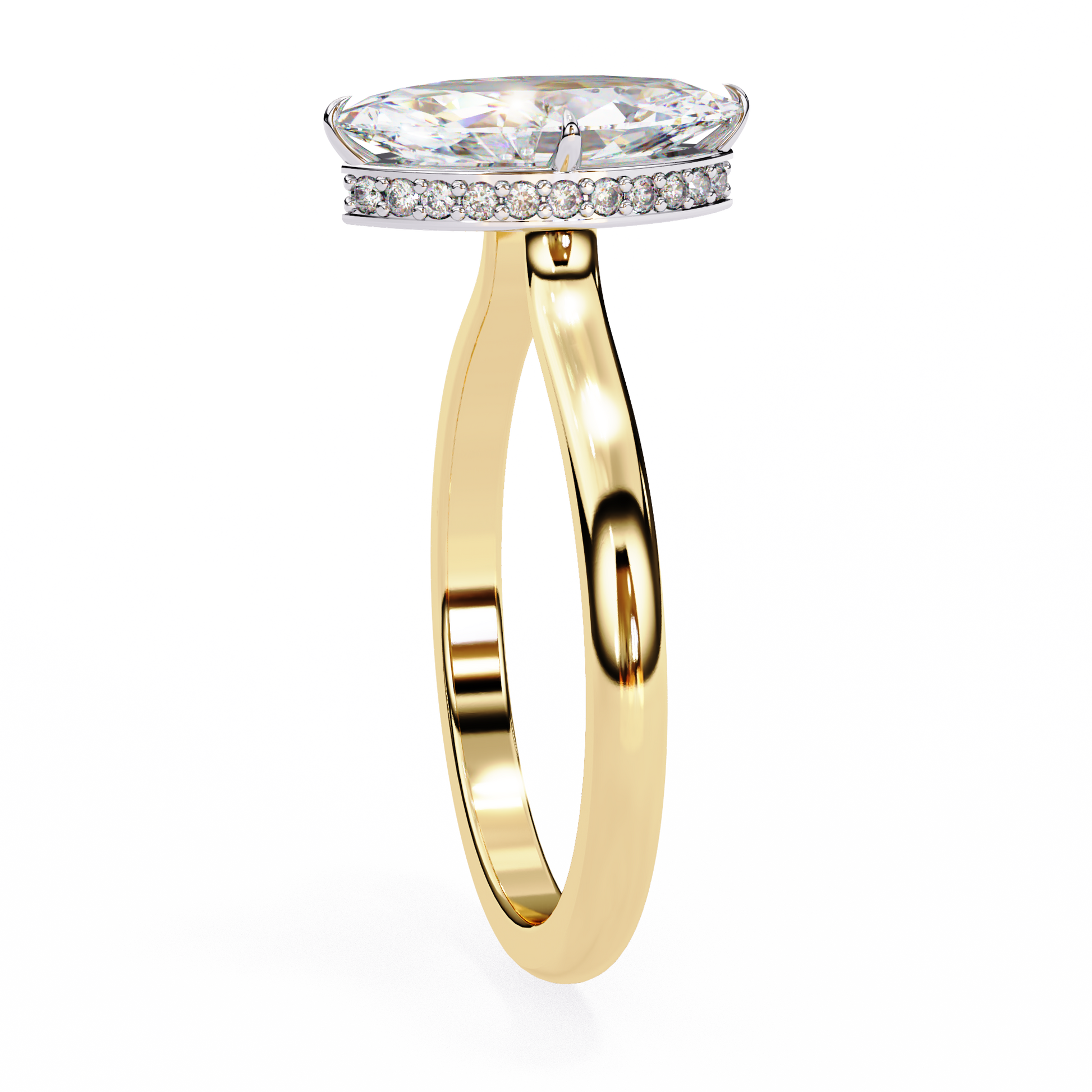 Yellow Gold / Moissanite, Yellow Gold / Lab Grown