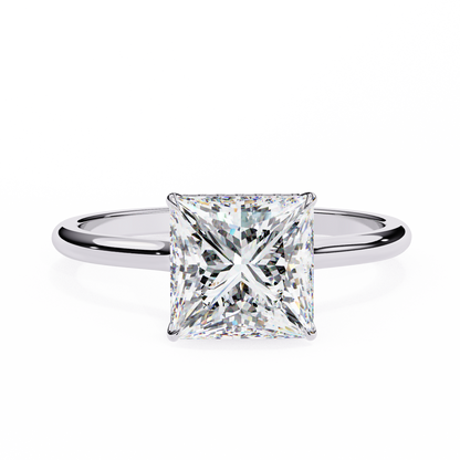White Gold / Moissanite, White Gold / Lab Grown