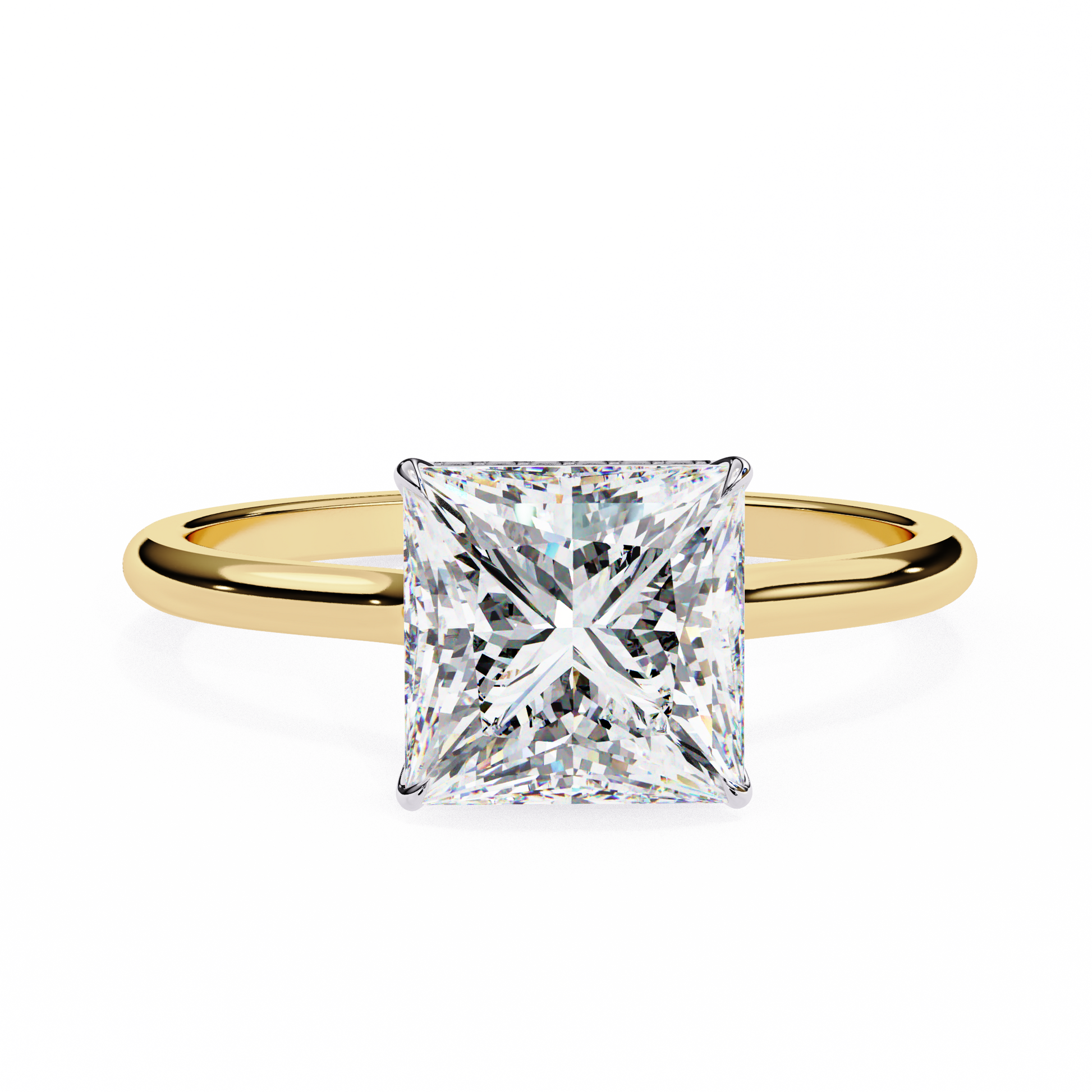 Yellow Gold / Moissanite, Yellow Gold / Lab Grown