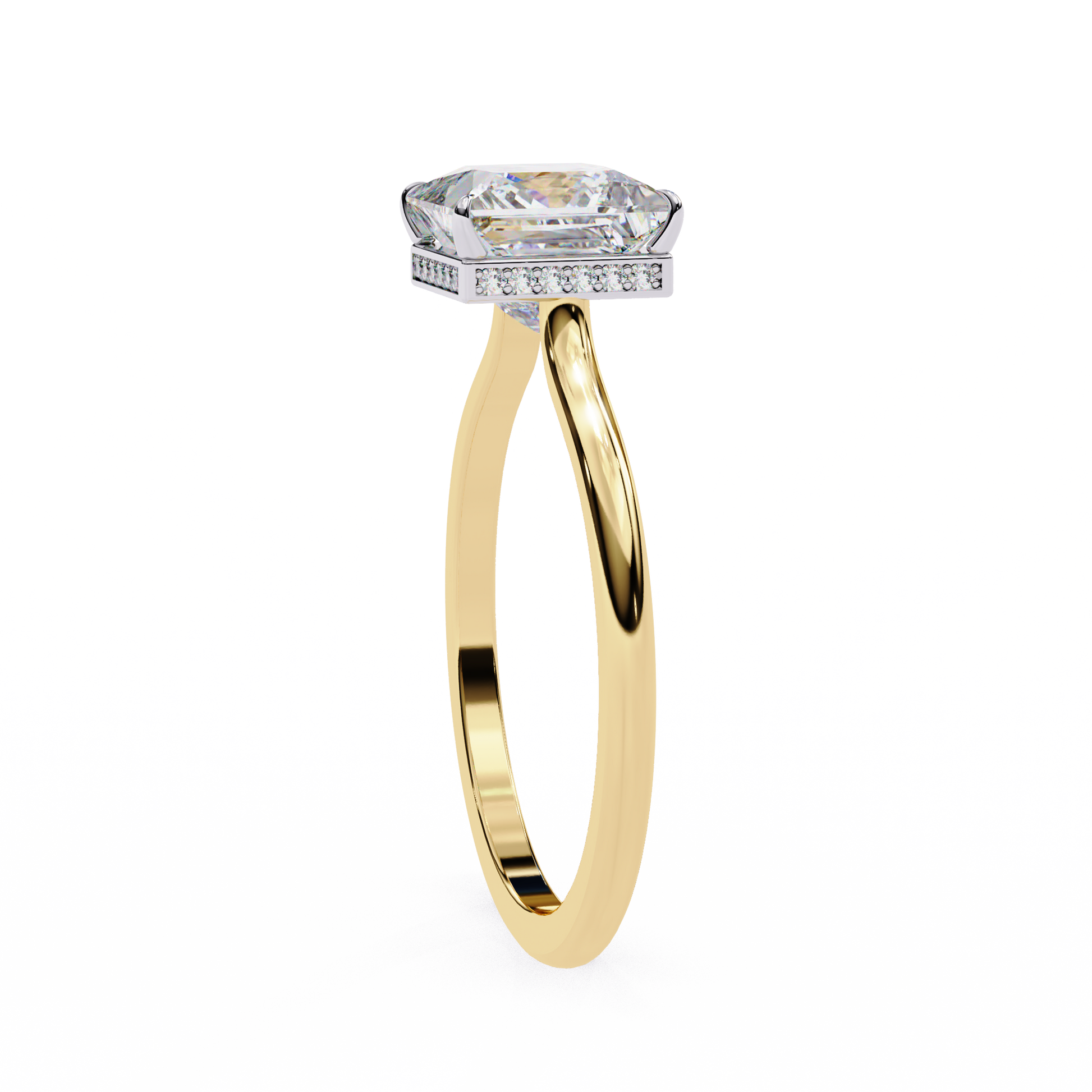 Yellow Gold / Moissanite, Yellow Gold / Lab Grown