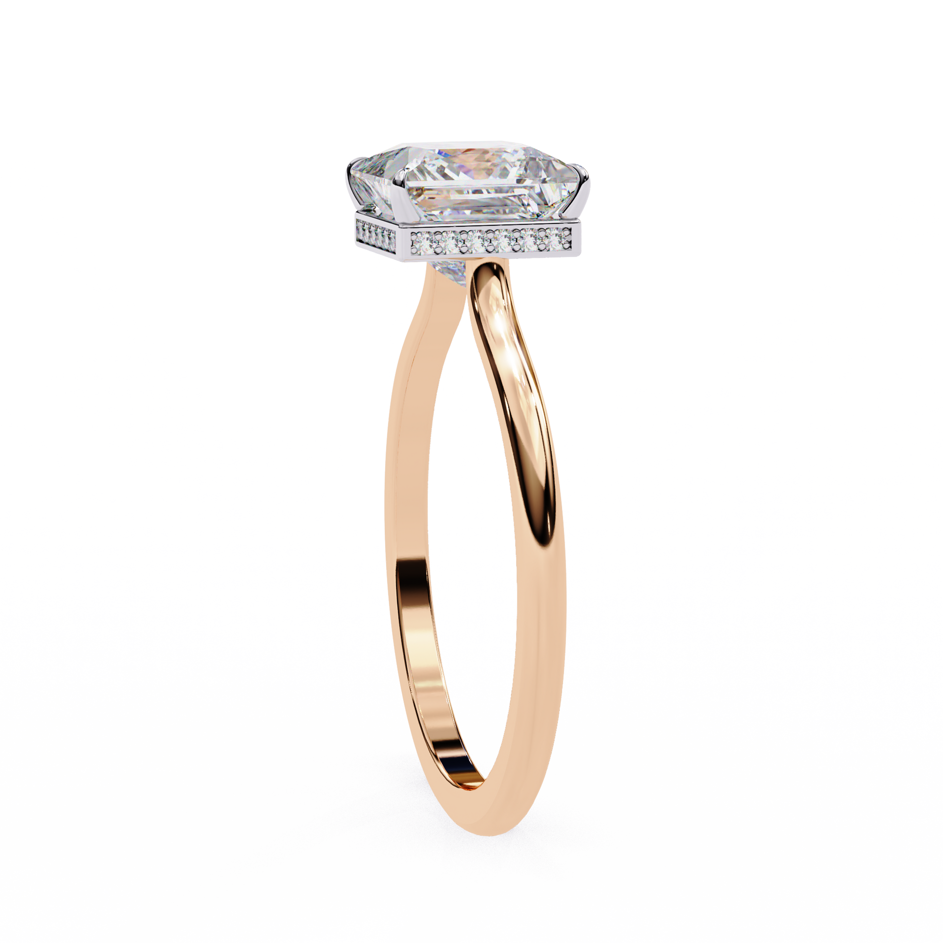 Rose Gold / Moissanite, Rose Gold / Lab Grown