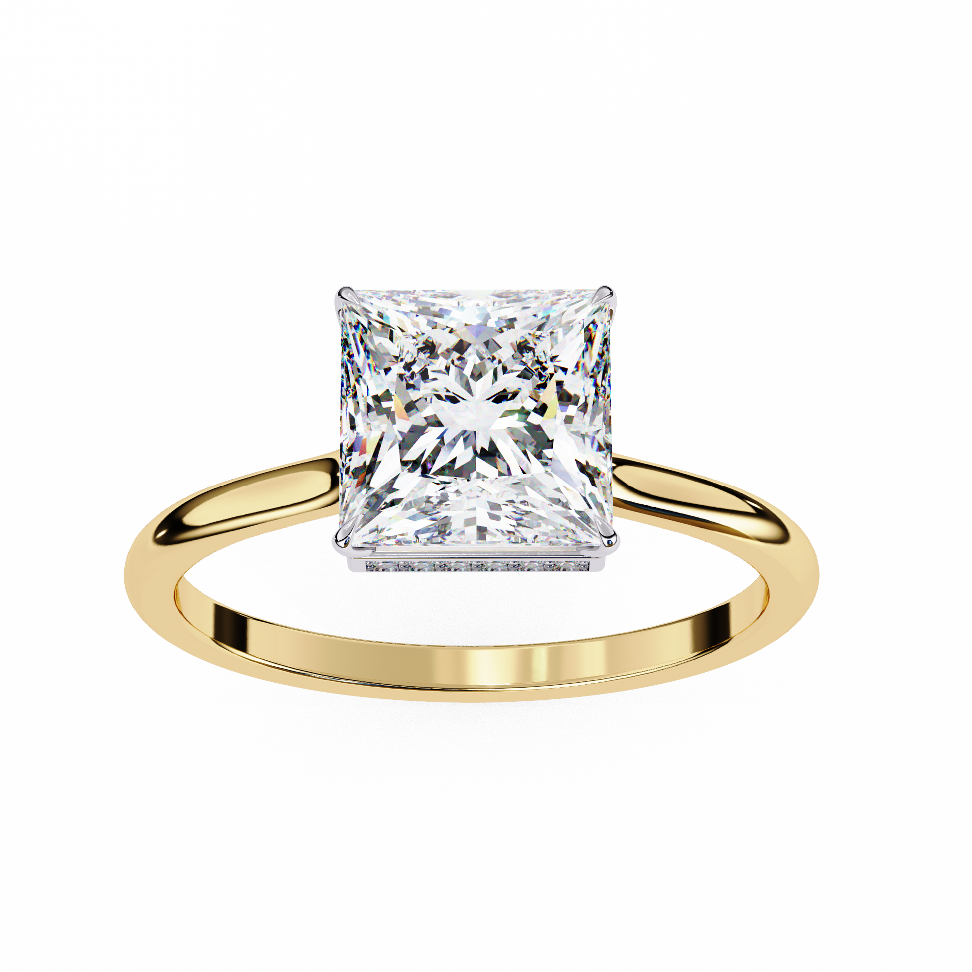 Yellow Gold / Moissanite, Yellow Gold / Lab Grown