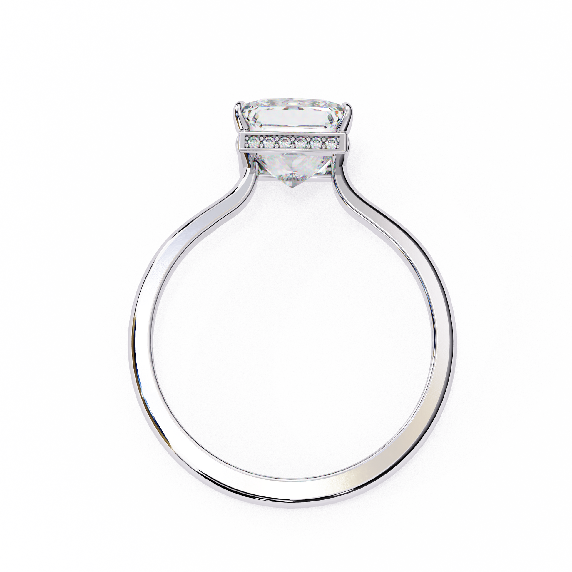White Gold / Moissanite, White Gold / Lab Grown