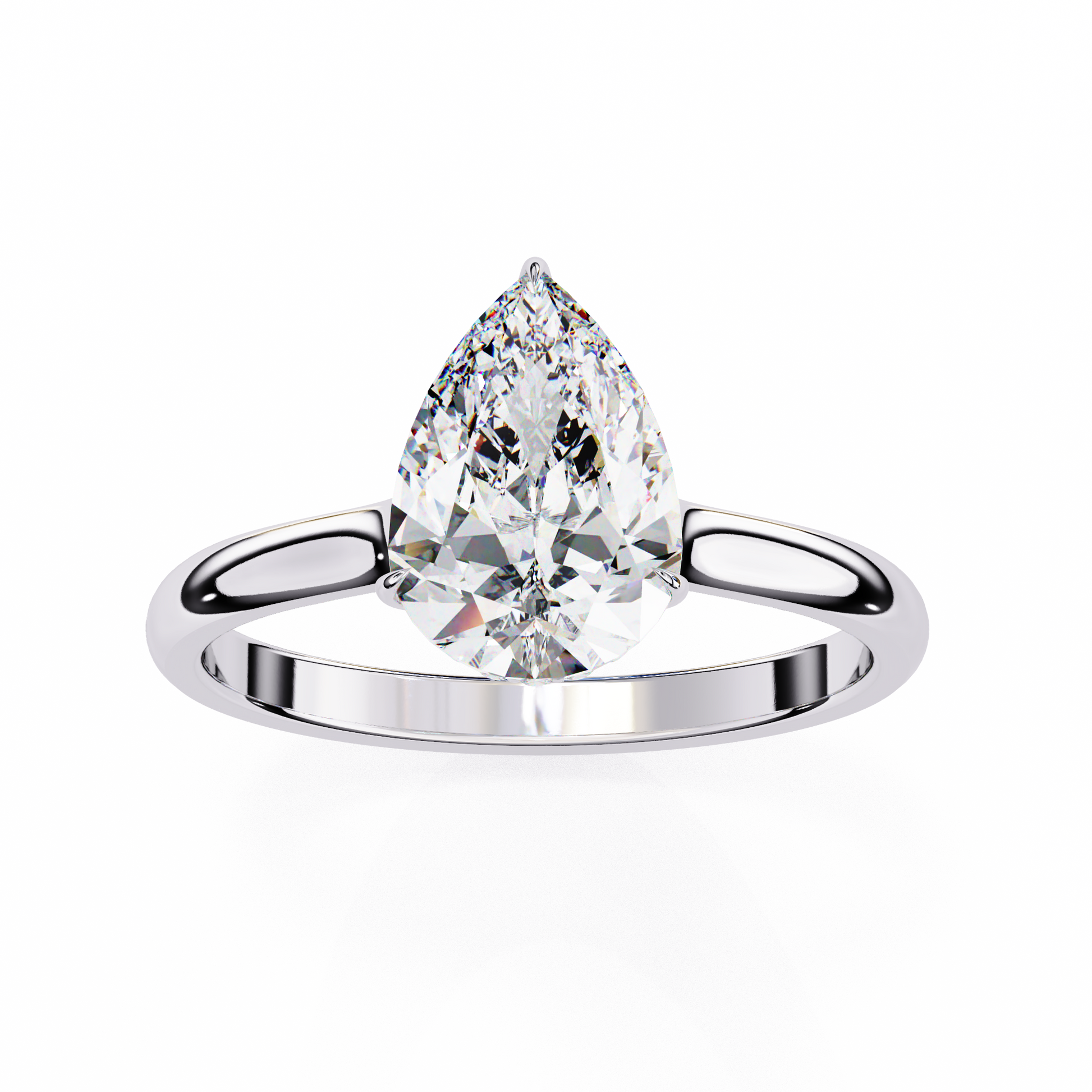 White Gold / Moissanite, White Gold / Lab Grown