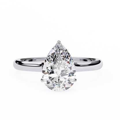 White Gold / Moissanite, White Gold / Lab Grown