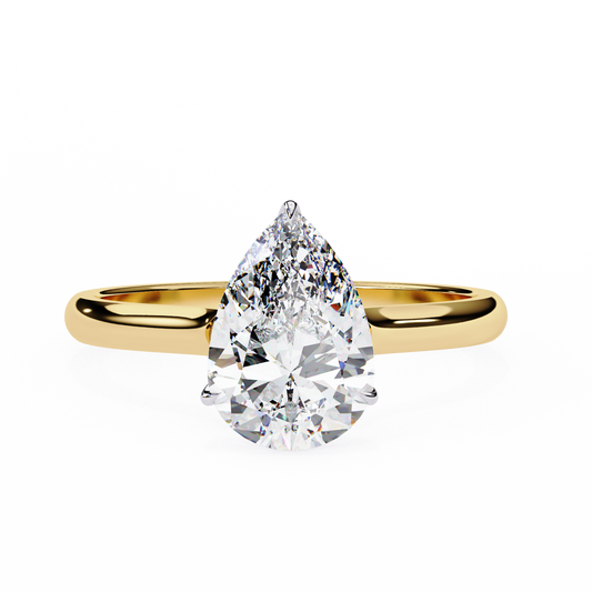 Yellow Gold / Moissanite, Yellow Gold / Lab Grown