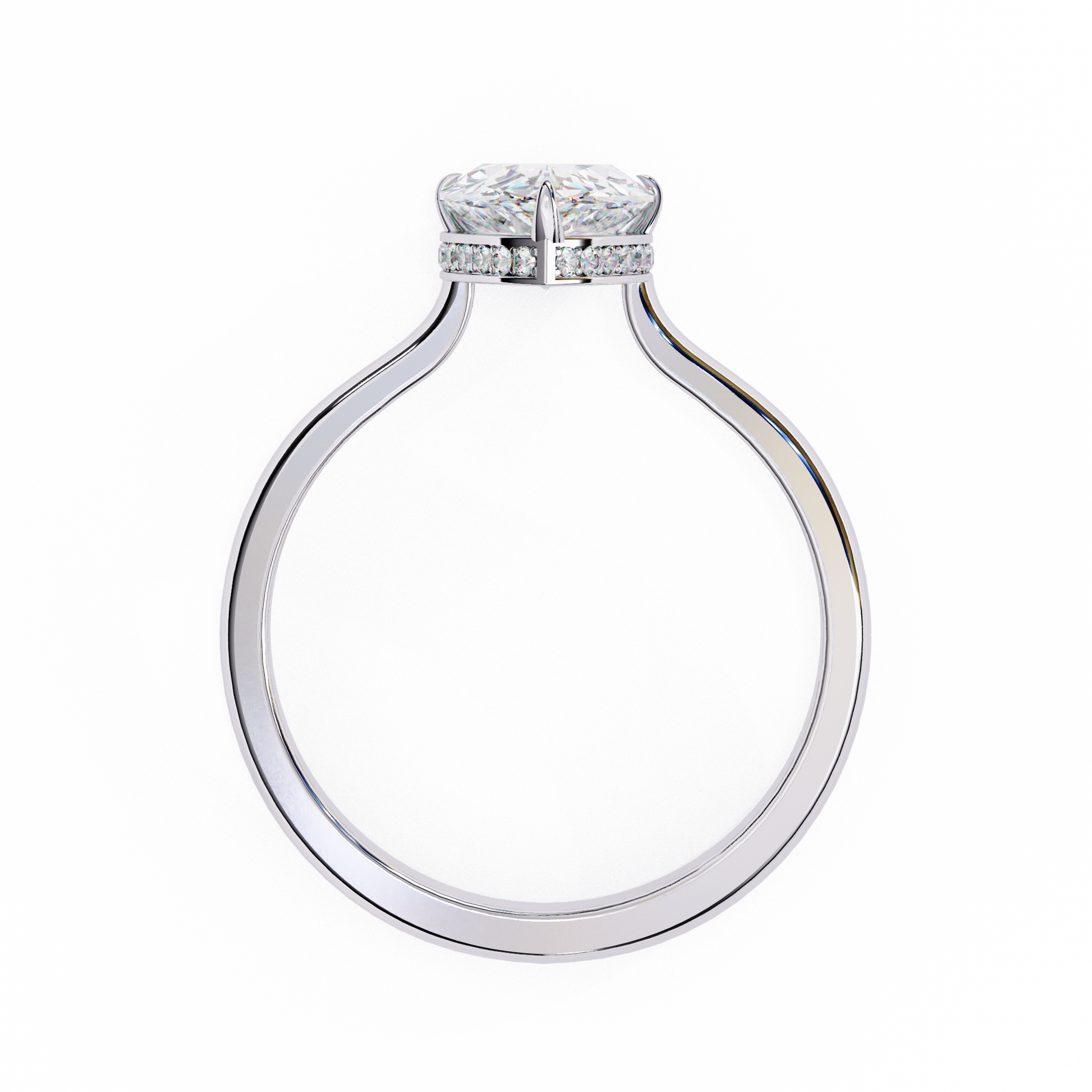 White Gold / Moissanite, White Gold / Lab Grown