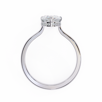 White Gold / Moissanite, White Gold / Lab Grown