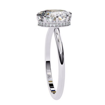 White Gold / Moissanite, White Gold / Lab Grown