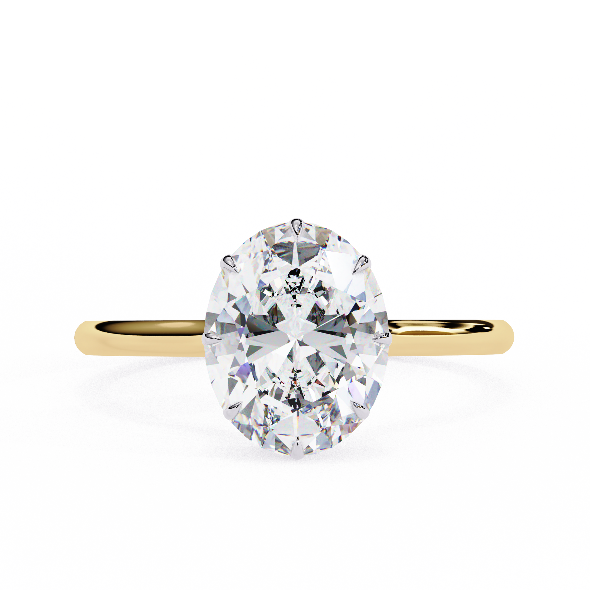 Yellow Gold / Moissanite, Yellow Gold / Lab Grown