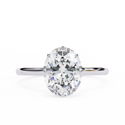 White Gold / Moissanite, White Gold / Lab Grown