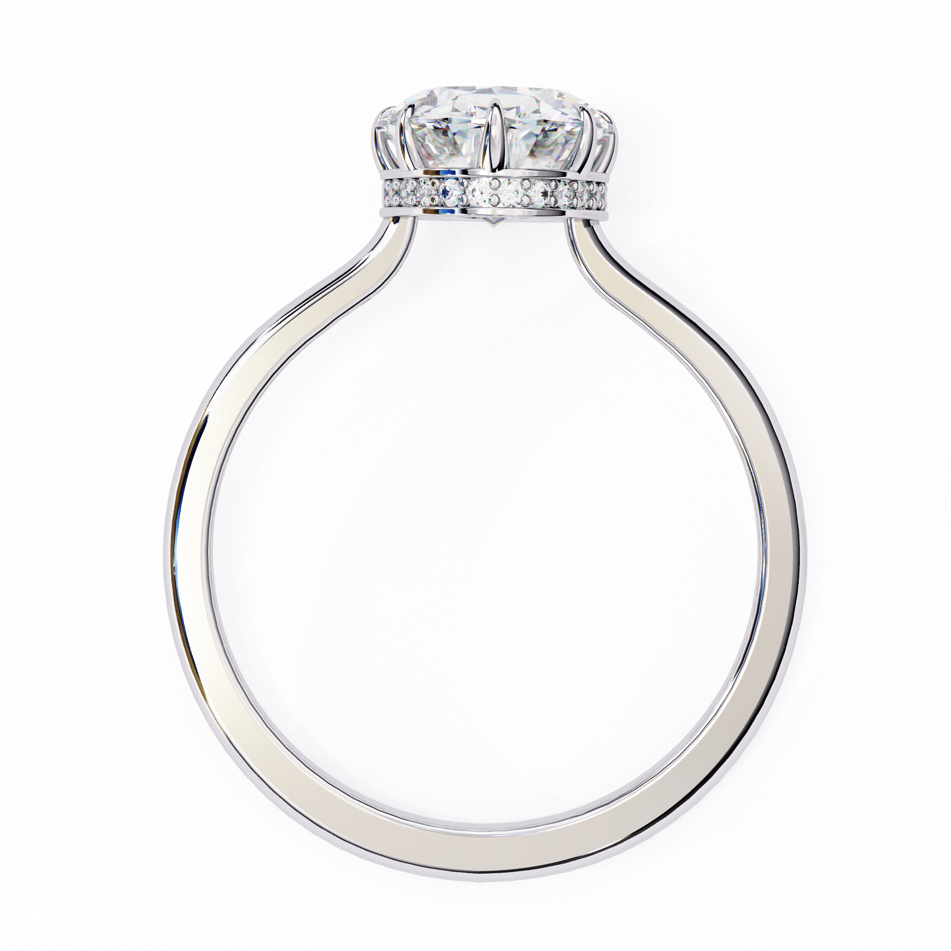 White Gold / Moissanite, White Gold / Lab Grown
