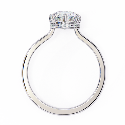 White Gold / Moissanite, White Gold / Lab Grown