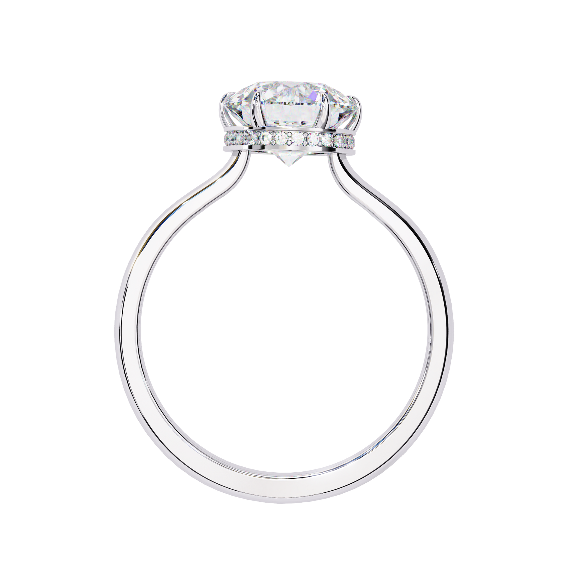 White Gold / Moissanite, White Gold / Lab Grown