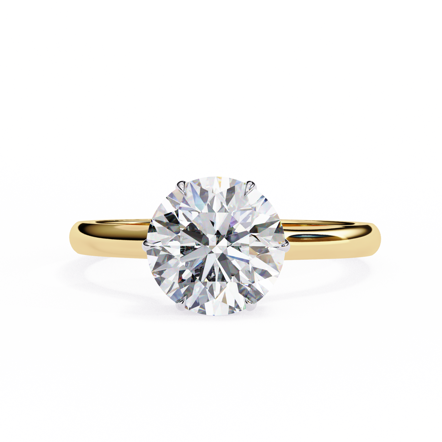 yellow gold / moissanite, yellow gold / lab grown