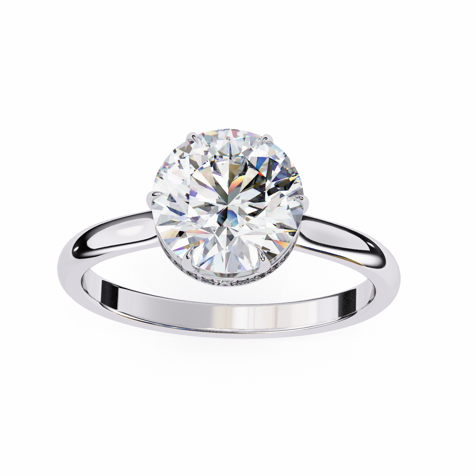 White Gold / Moissanite, White Gold / Lab Grown