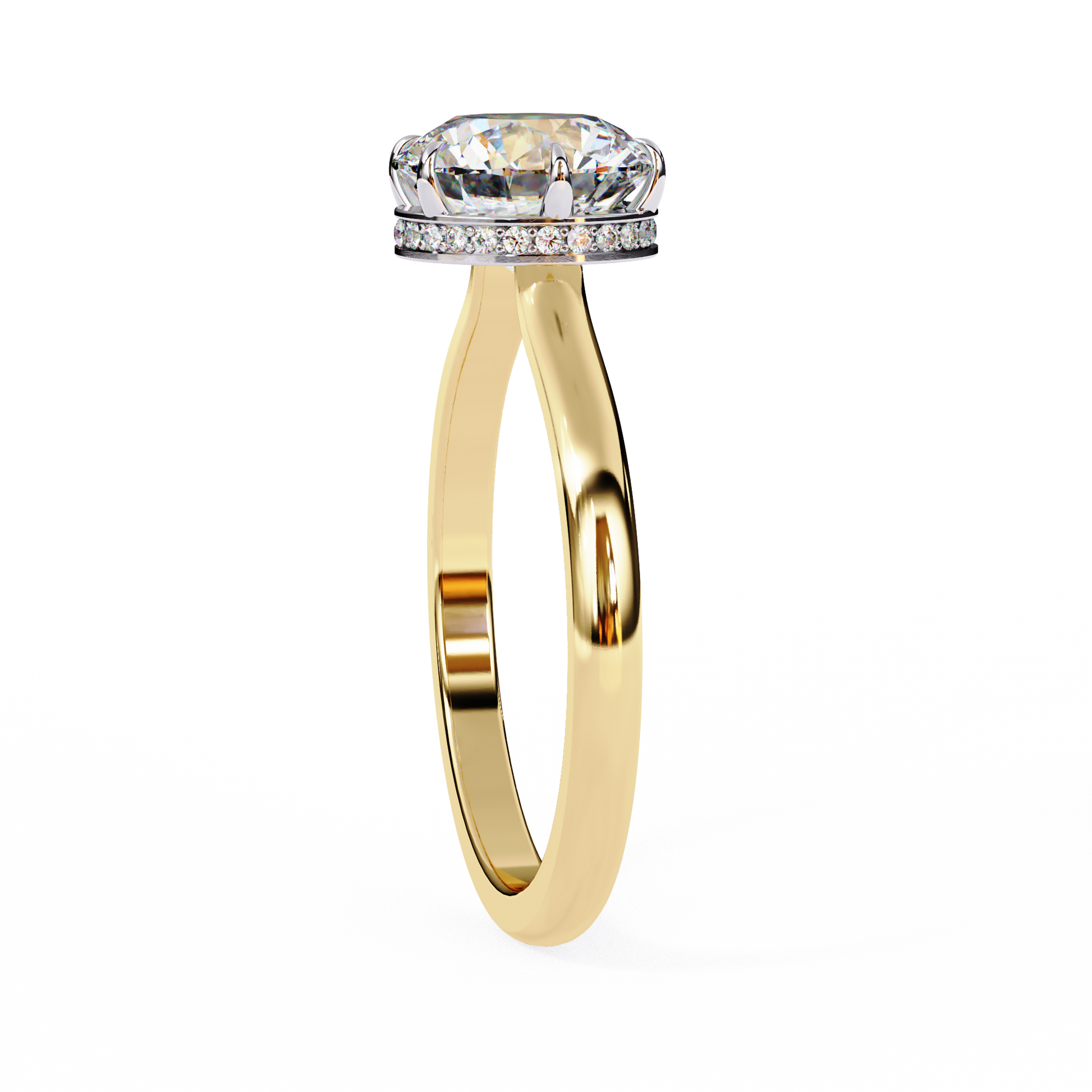 Yellow Gold / Moissanite, Yellow Gold / Lab Grown
