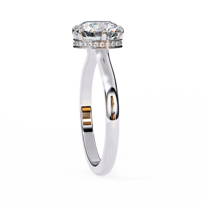 White Gold / Moissanite, White Gold / Lab Grown