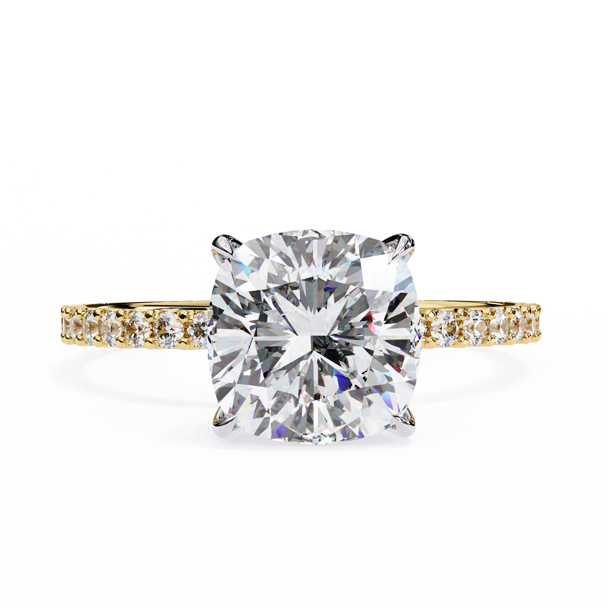 Yellow Gold / Moissanite, Yellow Gold / Lab Grown