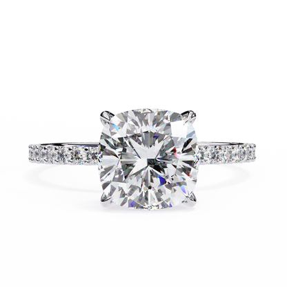 White Gold / Moissanite, White Gold / Lab Grown