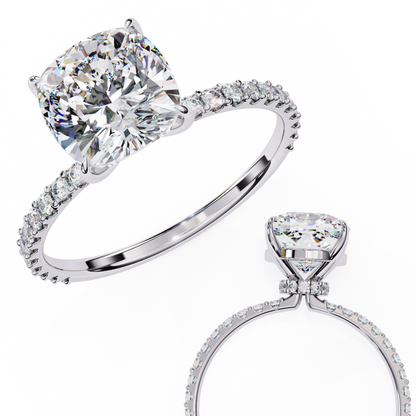 White Gold / Moissanite, White Gold / Lab Grown
