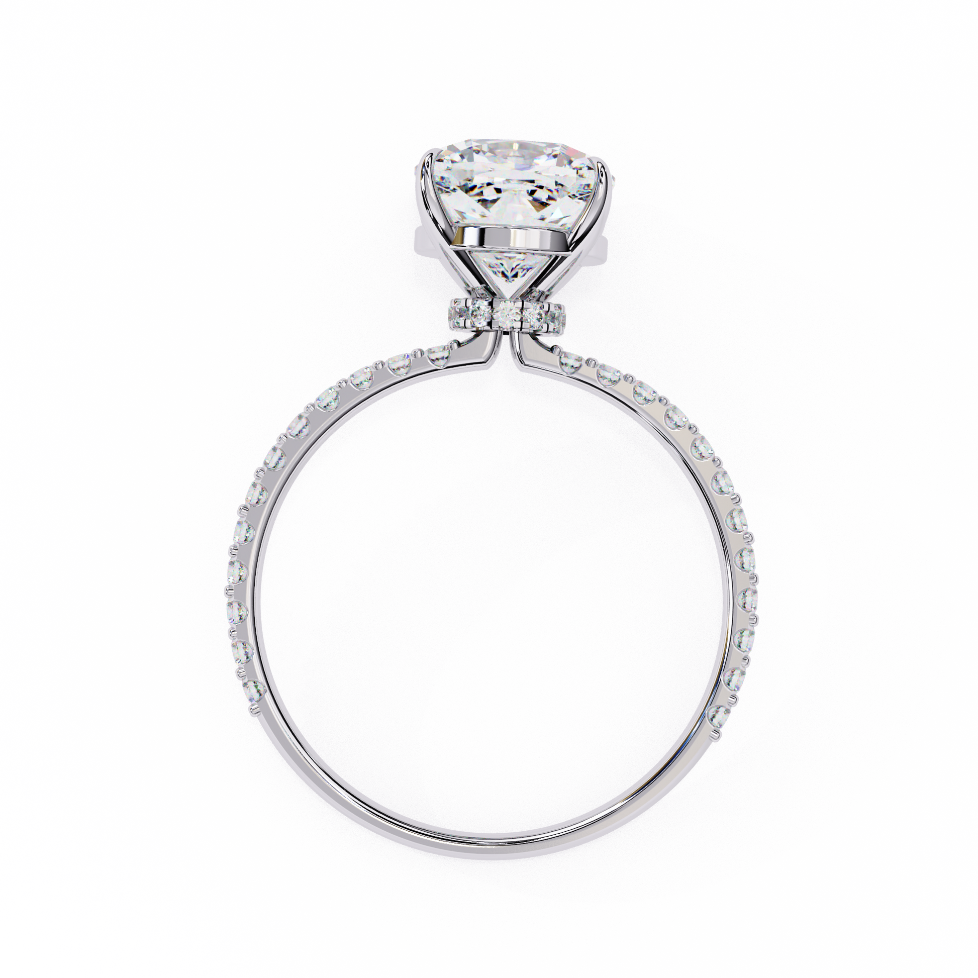 White Gold / Moissanite, White Gold / Lab Grown