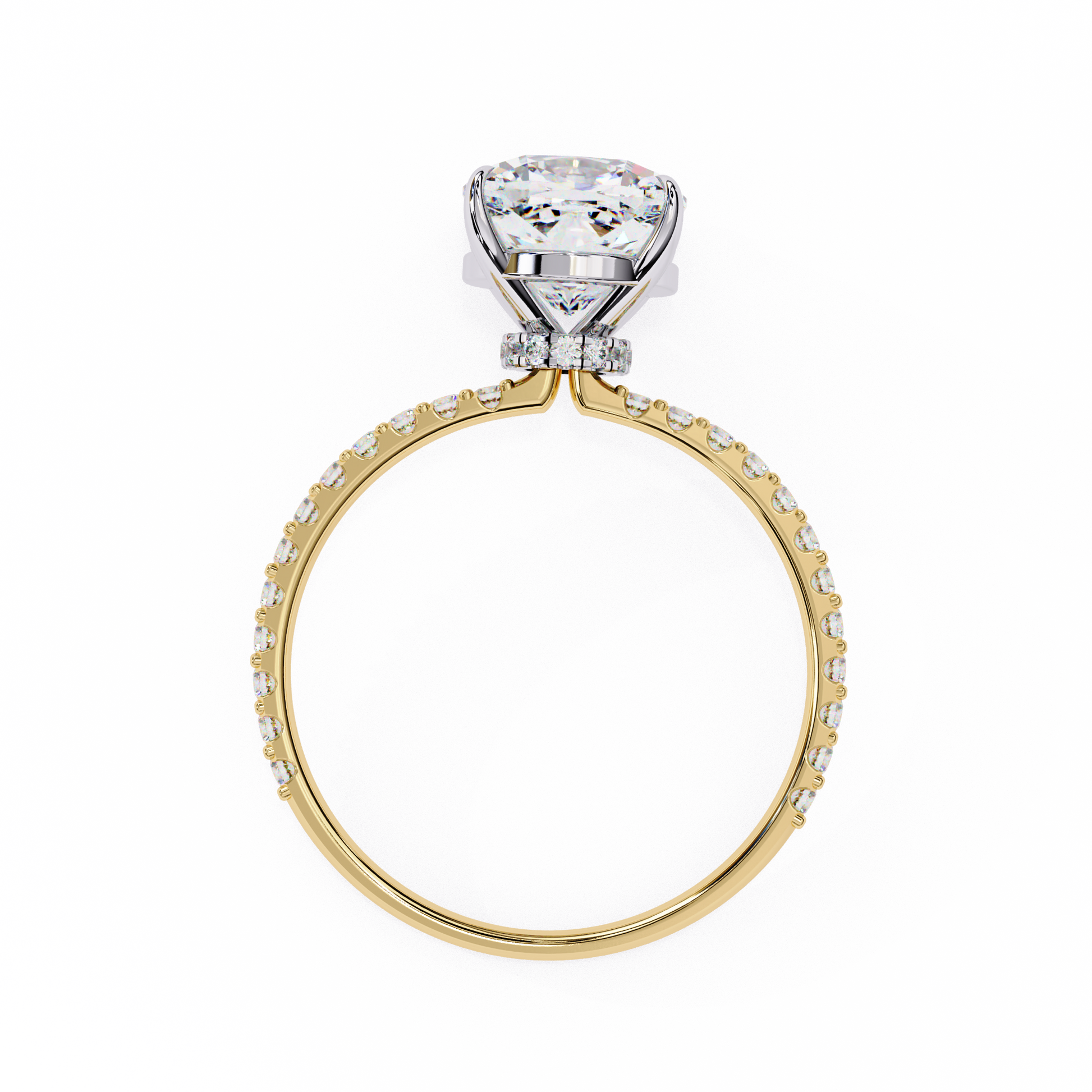 Yellow Gold / Moissanite, Yellow Gold / Lab Grown