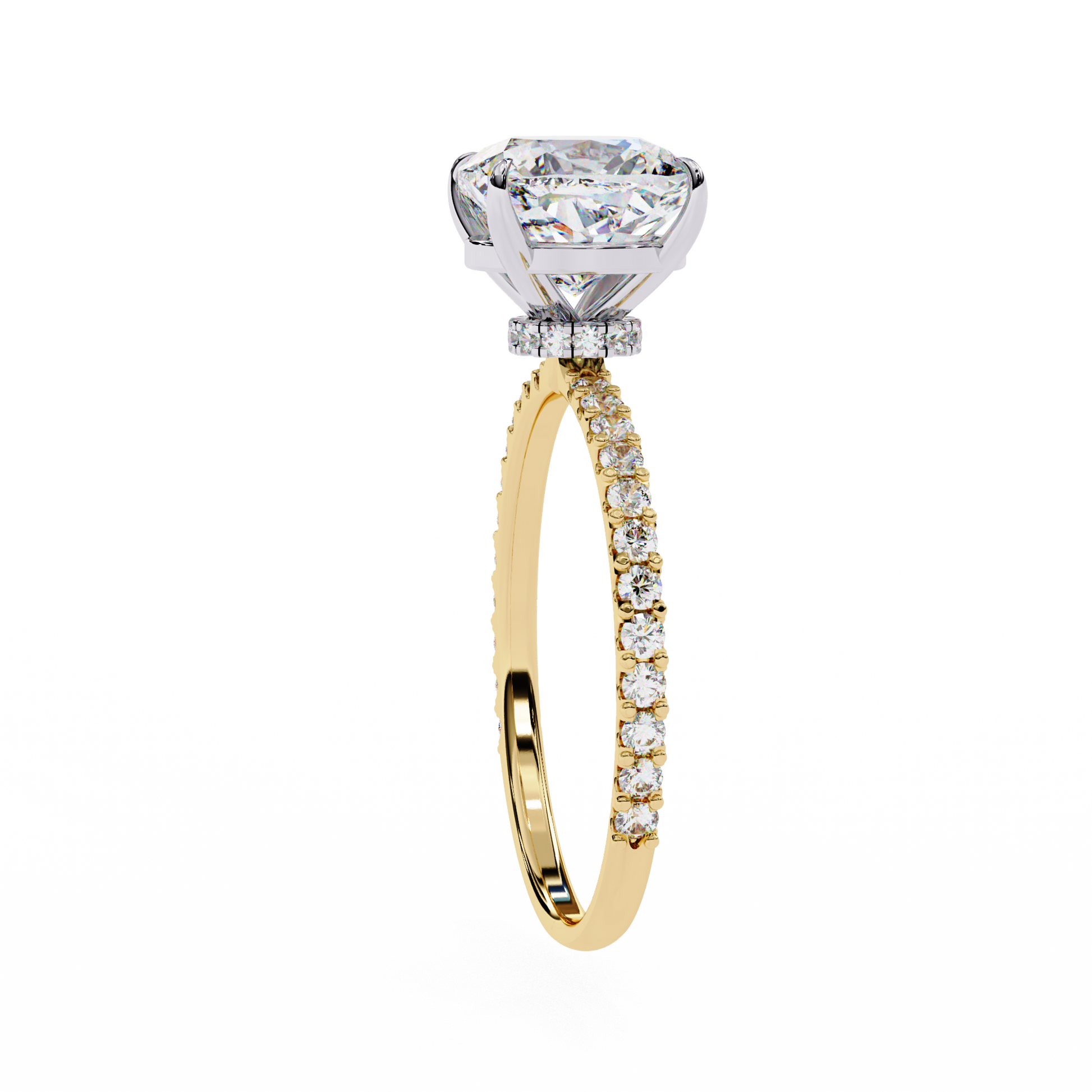 Yellow Gold / Moissanite, Yellow Gold / Lab Grown